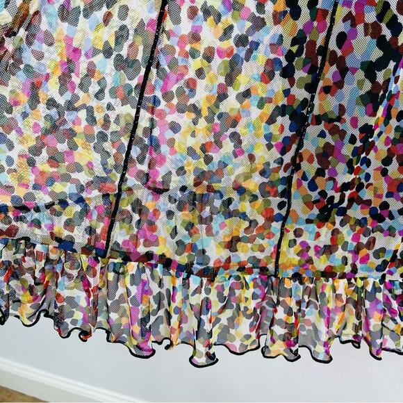 ILE NY colorful pink black white dot mesh 90s y2K maxi dress 8 - Picture 4 of 8